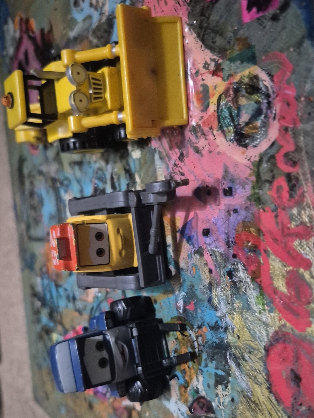 3-Pack Kids Construction Vehicle Toy Set - Yellow, Orange, Blue